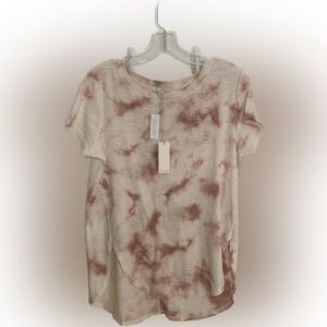 Z Supply NWT Blush tie dye ombré high-low top with slit - Size S
